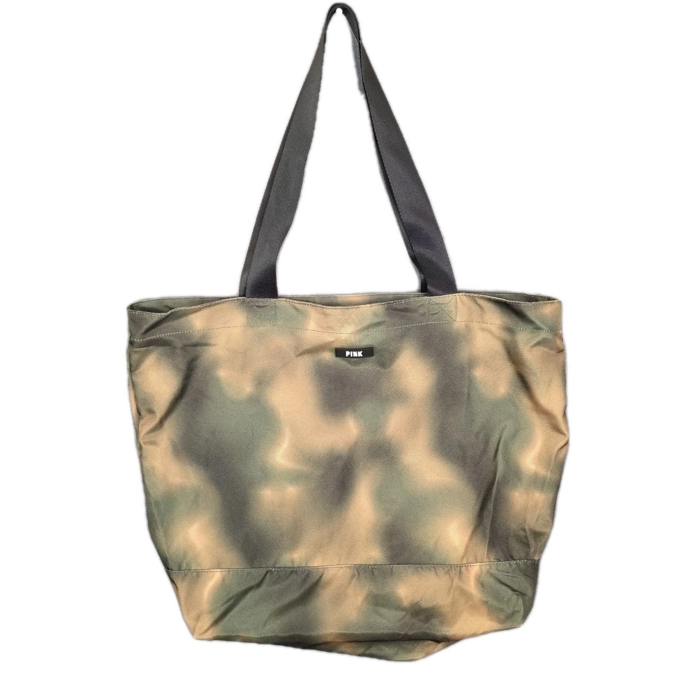 Victoria's Secret PINK Green Camo Weekender Tote Tie Dye Zip Bag 16" Tall 21" W‎